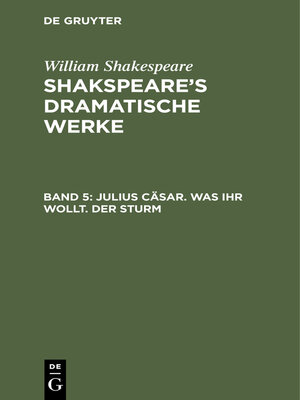 cover image of Julius Cäsar. Was ihr wollt. Der Sturm